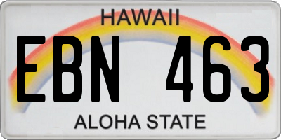 HI license plate EBN463