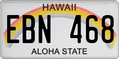 HI license plate EBN468