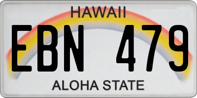 HI license plate EBN479