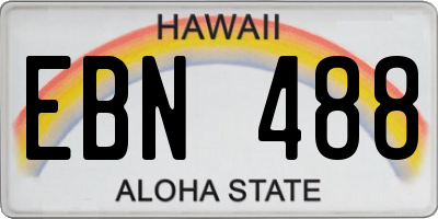 HI license plate EBN488