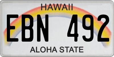 HI license plate EBN492