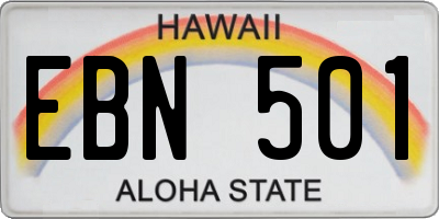 HI license plate EBN501