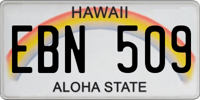 HI license plate EBN509