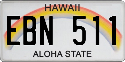 HI license plate EBN511