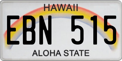 HI license plate EBN515