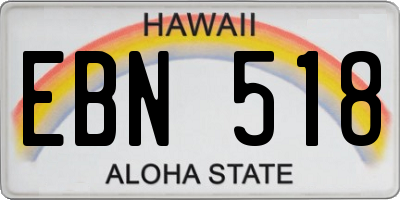 HI license plate EBN518