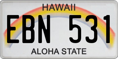 HI license plate EBN531