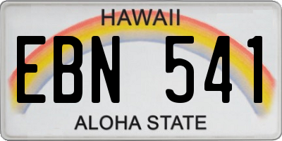 HI license plate EBN541