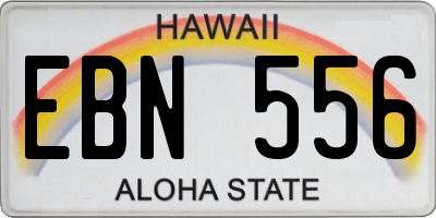 HI license plate EBN556