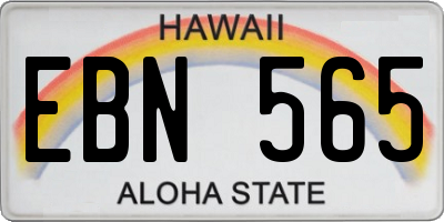 HI license plate EBN565