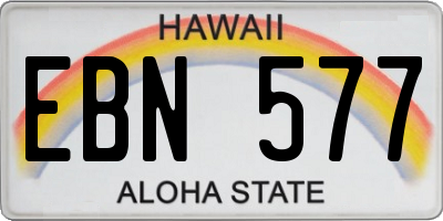 HI license plate EBN577
