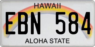 HI license plate EBN584