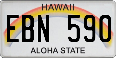 HI license plate EBN590