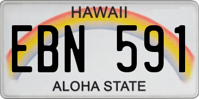 HI license plate EBN591