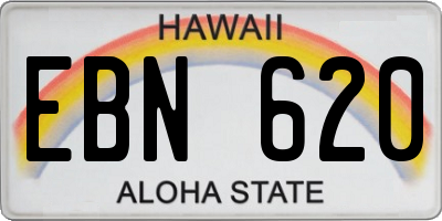 HI license plate EBN620
