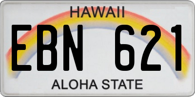 HI license plate EBN621