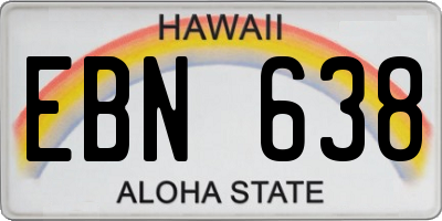 HI license plate EBN638