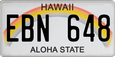 HI license plate EBN648