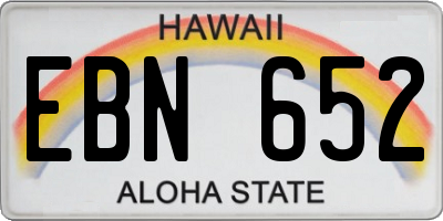 HI license plate EBN652