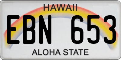 HI license plate EBN653