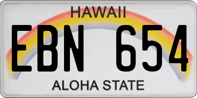 HI license plate EBN654
