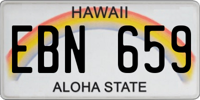 HI license plate EBN659