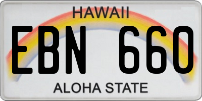 HI license plate EBN660