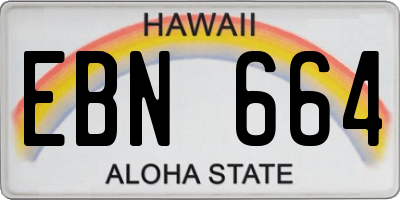 HI license plate EBN664
