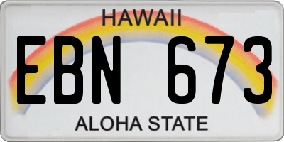 HI license plate EBN673
