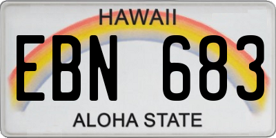 HI license plate EBN683