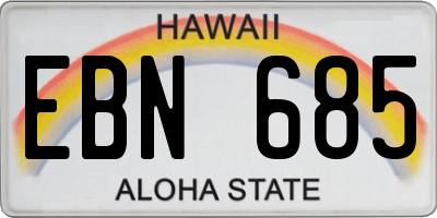 HI license plate EBN685