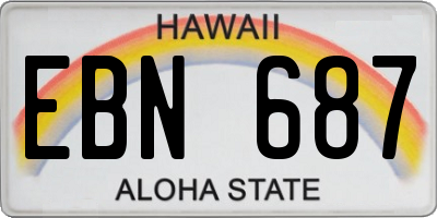 HI license plate EBN687