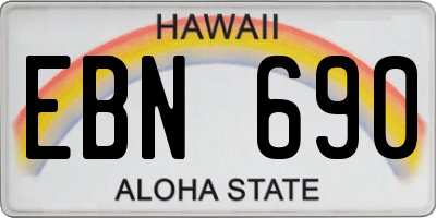 HI license plate EBN690