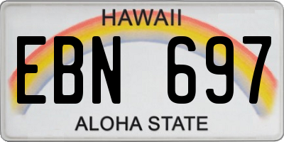 HI license plate EBN697