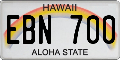 HI license plate EBN700