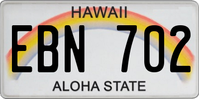 HI license plate EBN702