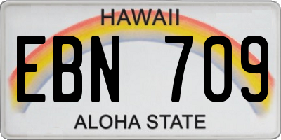 HI license plate EBN709