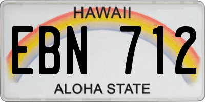 HI license plate EBN712