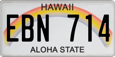 HI license plate EBN714
