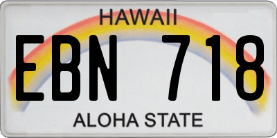 HI license plate EBN718