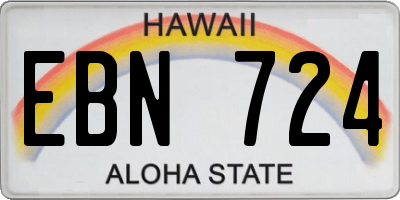 HI license plate EBN724