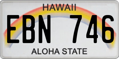 HI license plate EBN746