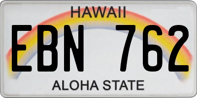 HI license plate EBN762