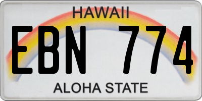 HI license plate EBN774