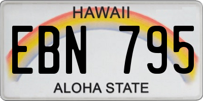 HI license plate EBN795