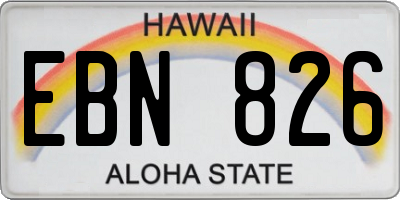 HI license plate EBN826