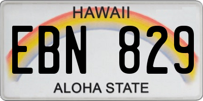HI license plate EBN829