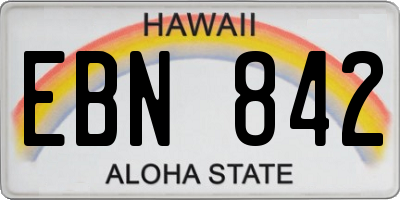 HI license plate EBN842