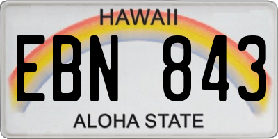 HI license plate EBN843