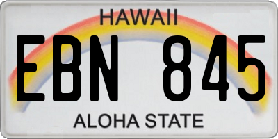 HI license plate EBN845